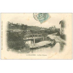 carte postale ancienne 14 LA FOLLETIERE. Le Pont d'Abenon 1905 avec Chien assis