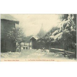 carte postale ancienne 88 LA FEUILLEE DOROTHEE. Le Val d'Ajol Hôtel sous la Neige. Carte écrite