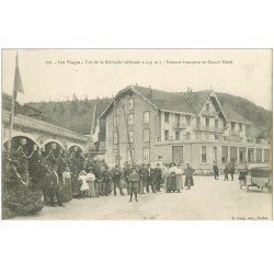 carte postale ancienne 88 LA SCHLUCHT. Douane française et Grand Hôtel. Voiture et Douaniers