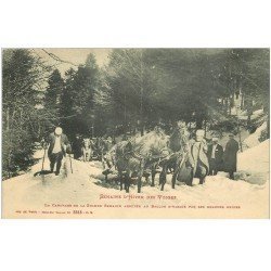 carte postale ancienne 88 LE BALLON D'ALSACE. La Caravane de la Grande Semaine arrêtée par les Grandes Neiges 1914