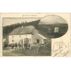 carte postale ancienne 88 LES COLS DES VOSGES. A Louschpach Douaniers aux Bornes Frontières 1904