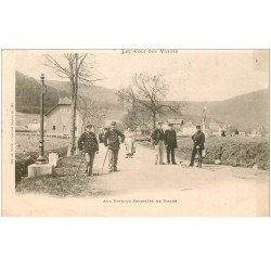 carte postale ancienne 88 LES COLS DES VOSGES. Douaniers Poteaux Frontière de Saales 1903