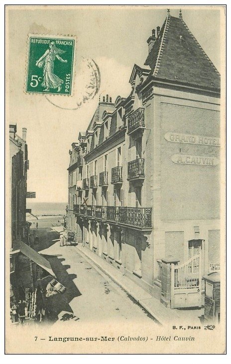 carte postale ancienne 14 LANGRUNE-SUR-MER. Hôtel Cauvin
