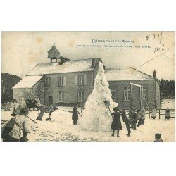 carte postale ancienne 88 LES VOSGES. Construction d'une Tour Eiffel 1907 les Jeux Hiver