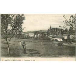 carte postale ancienne 88 MARTIGNY LES BAINS. Elégante et Panorama