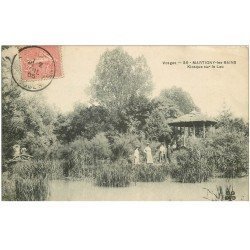 carte postale ancienne 88 MARTIGNY LES BAINS. Kiosque sur Lac 1905