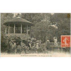 carte postale ancienne 88 MARTIGNY LES BAINS. Le Kiosque sur le Lac. Timbrée mais verso vierge