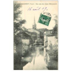 carte postale ancienne 88 MIRECOURT. Café Perrin sur un Coin du vieux Village 1909