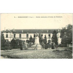 carte postale ancienne 88 MIRECOURT. Ecole Normale et buste de Pasteur 1908