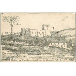 carte postale ancienne 88 MONDRAY. Eglise incendiée par les Bavarois 1915
