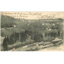 carte postale ancienne 88 PLOMBIERES LES BAINS. La Gare et le Parc 1906