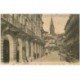 carte postale ancienne 88 PLOMBIERES LES BAINS. Maison des Arcades voitures anciennes animation