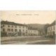 carte postale ancienne 88 POUXEUX. Voiture ancienne sur la Place Pompe à essence et Crédit Lyonnais et Café