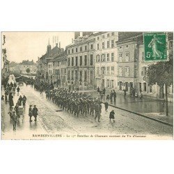 carte postale ancienne 88 RAMBERVILLERS. Fanfare du 17 Bataillon revenant du Tir d'Honneur 1914