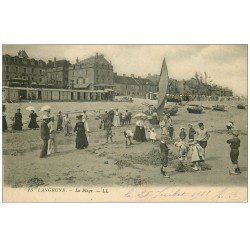 carte postale ancienne 14 LANGRUNE-SUR-MER. La Plage LL13 1918