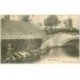 carte postale ancienne 88 RAMBERVILLERS. Lavoir de la Gendarmerie 1904. Militaires lavant leur linge