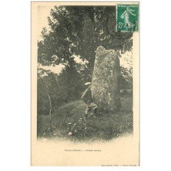 carte postale ancienne 88 RAON L'ETAPE. Personnage à la Pierre Borne vers 1905