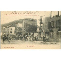 carte postale ancienne 88 RAON L'ETAPE. Rue Jules Ferry incendiée 1914