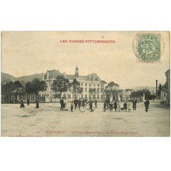 carte postale ancienne 88 REMIREMONT. Ecoles Municipales Place Maxonrupt 1907