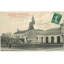 carte postale ancienne 88 REMIREMONT. Gare et Monument des Victimes de la Guerre