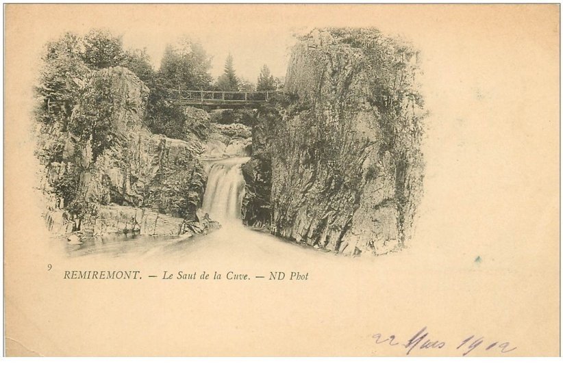 carte postale ancienne 88 REMIREMONT. Le Saut de la Cure 1902. Timbrée mais vierge