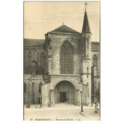 carte postale ancienne 88 REMIREMONT. Portail de l'Eglise