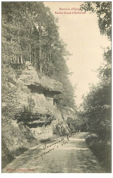 carte postale ancienne 88 ROCHES ROUTE D'ARCHETTES