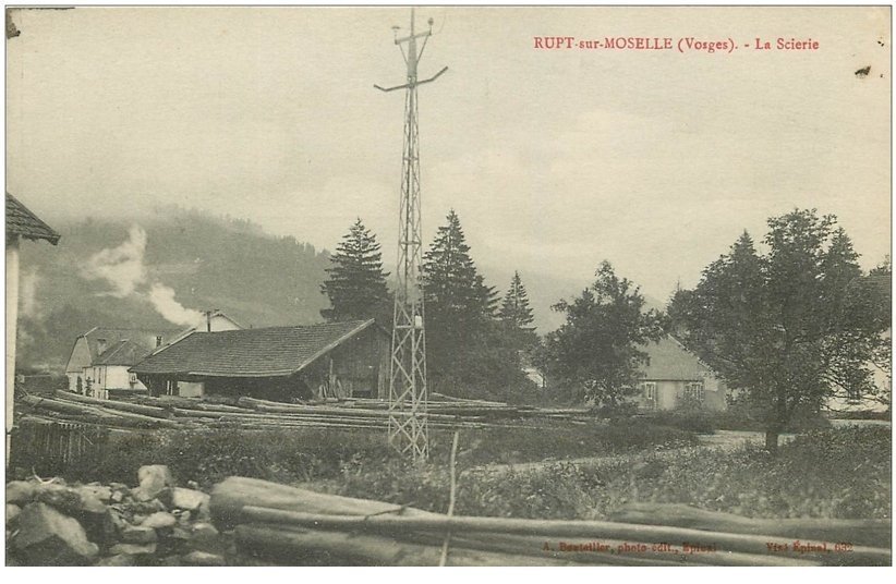 carte postale ancienne 88 RUPT SUR MOSELLE. La Scierie 1917