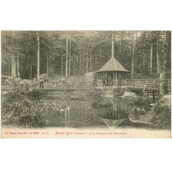 carte postale ancienne 88 SAINT DIE. Douaniers à la Cascade des Molières 1924. Tampon Etablissementd eenberg à Venissieux