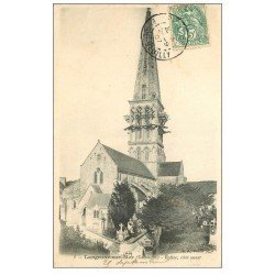carte postale ancienne 14 LANGRUNE-SUR-MER. L'Eglise 1907 et Cimetière