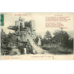carte postale ancienne 88 SAINT DIE. La Chaire du Diable au Sapin Sec 1908