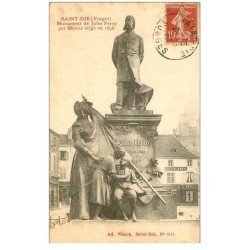 carte postale ancienne 88 SAINT DIE. Monument de Jules Ferry par Mercié 1920