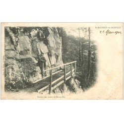 carte postale ancienne 88 SAINT MAURICE SUR MOSELLE. Sentier des Roches de Morteville 1902 avec Avertisseur Sonneur de Cor
