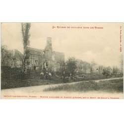 carte postale ancienne 88 SAULCY SUR MEURTHE. Maisons incendiées Hameau Anozel route de Saulcy à Taintrux 1915
