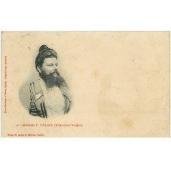 carte postale ancienne 88 THAON LES VOSGES. Madame Delait Femme à Barbe 1913