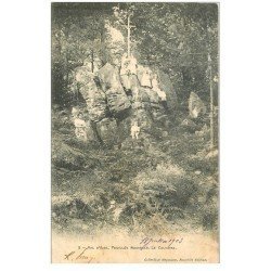 carte postale ancienne 88 VAL D'AJOL. Calvaire Feuillée Nouvelle 1903 animation
