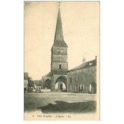 carte postale ancienne 88 VAL D'AJOL. L'Eglise 1928 animation
