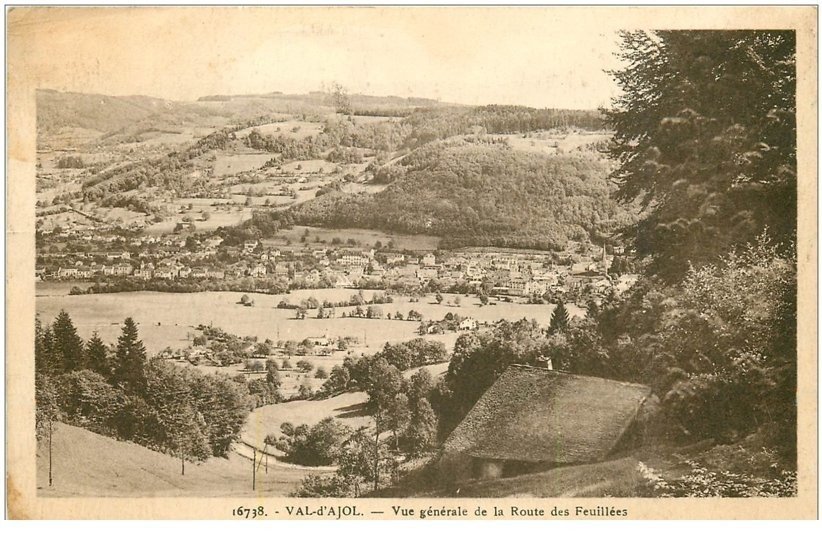 carte postale ancienne 88 VAL D'AJOL. Route des Feuillées 1939. Timbre absent