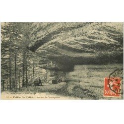 carte postale ancienne 88 VALLEE DE CELLES. Roches de Cherrepierre animation 1911
