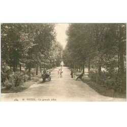 carte postale ancienne 88 VITTEL. Attelage Ane sur la Grande Allée