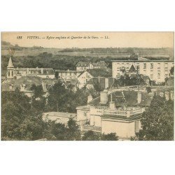 carte postale ancienne 88 VITTEL. Eglise Anglaise Quartier de la Gare 1917