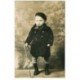 87 LIMOGES. Rare Carte Photo du petit Jean Jean Brouet avec pipe et canne 1929 pour Oncle Emile et Tante Lidonie