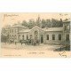 carte postale ancienne 02 LA FERE. La Gare avec attelages transport de Passagers 1904