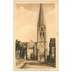 carte postale ancienne 89 AUXERRE. Clocher Eglise Saint Germain