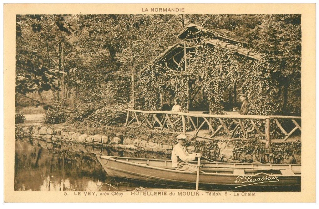 carte postale ancienne 14 LE VEY. Hôtellerie du Moulin. Le Chalet