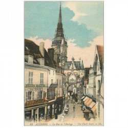 carte postale ancienne 89 AUXERRE. Rue de l'Horloge 1919