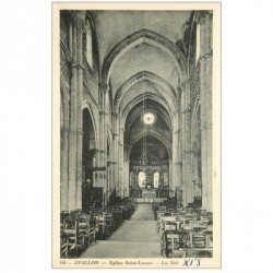 carte postale ancienne 89 AVALLON. Nef Eglise Saint Lazare 1953