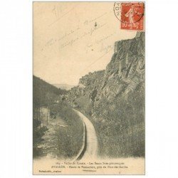 carte postale ancienne 89 AVALLON. Pont des Gardes Route de Pontaubert Vallée du Cousin 1913