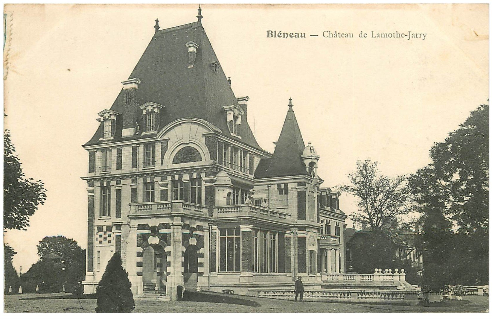 carte postale ancienne 89 BLENEAU. Château Lamothe Jarry 1904 animation