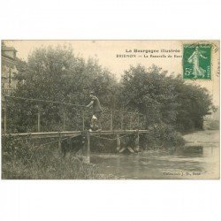 89 BRIENON. La Passerelle du Boutoir personnage et Chien